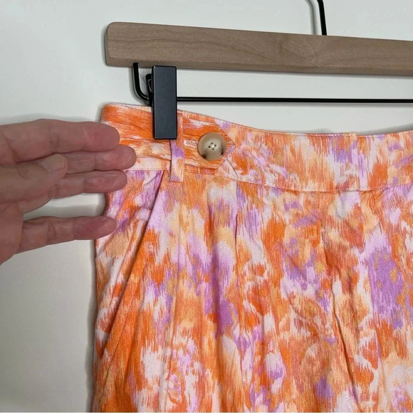 Maeve Printed Bermuda Shorts floral 80’s high rise pleated oversized jorts - Picture 2 of 9